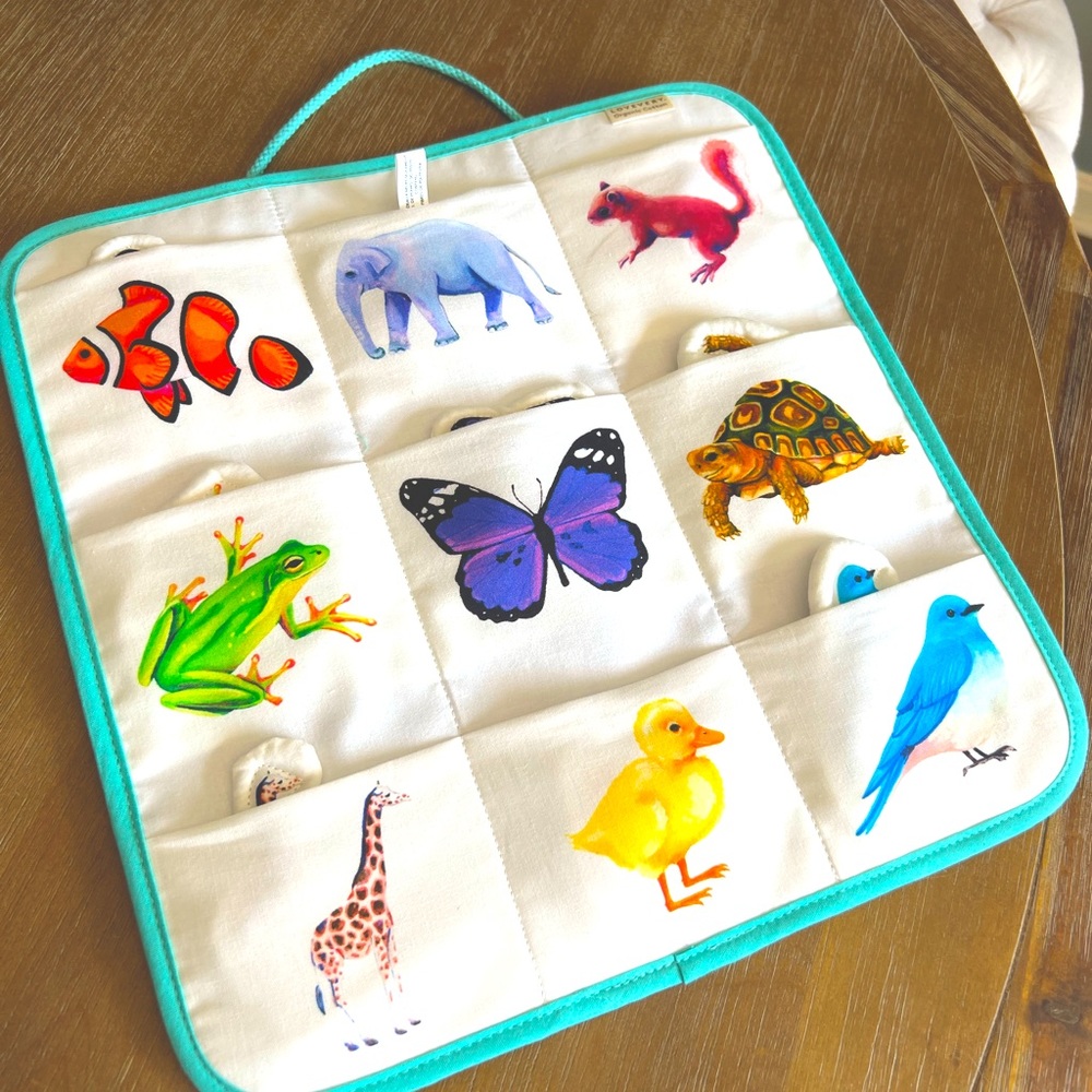 Lovevery Quilted Critter Pockets from The Realist Play Kit (Months 19, 20, 21)